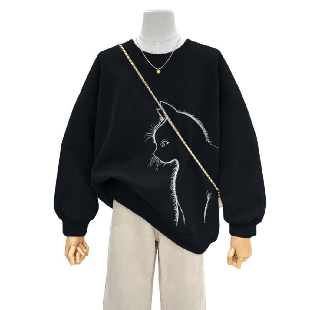 [Form Rộng] Áo sweater nữ màu đen in hình nhiều mẫu - Loza G0115_thumbnail_9