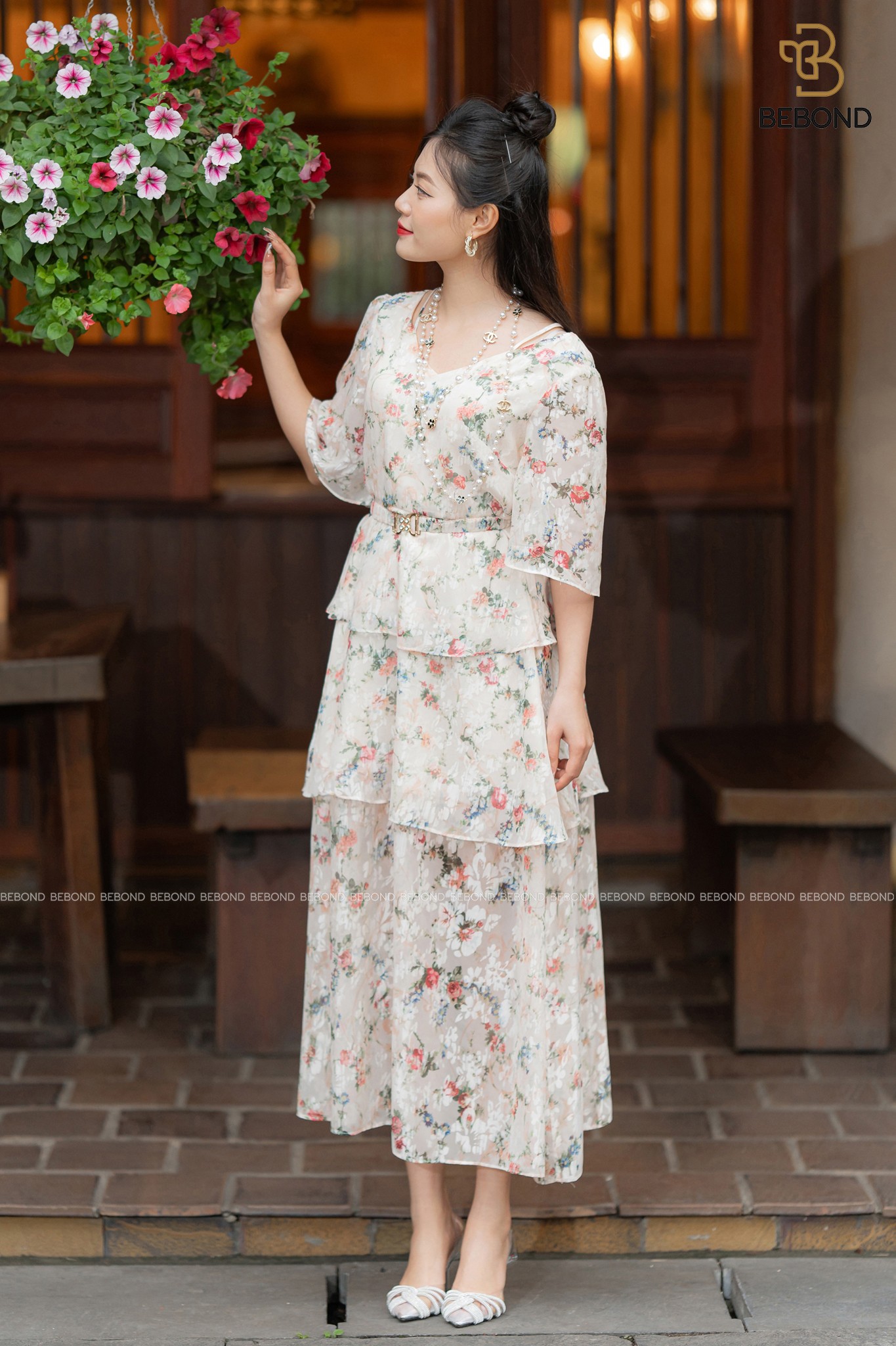 Đầm tơ tằm in hoa kèm đai- MARLEE DRESS_thumbnail_9