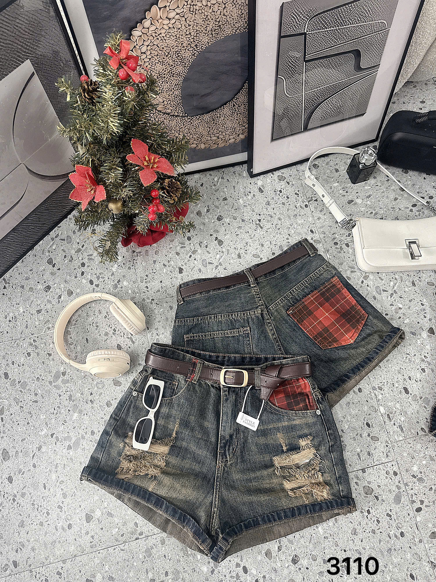 BIGSIZE NỮ - Quần short phối túi caro T-QSJ3110_thumbnail_6