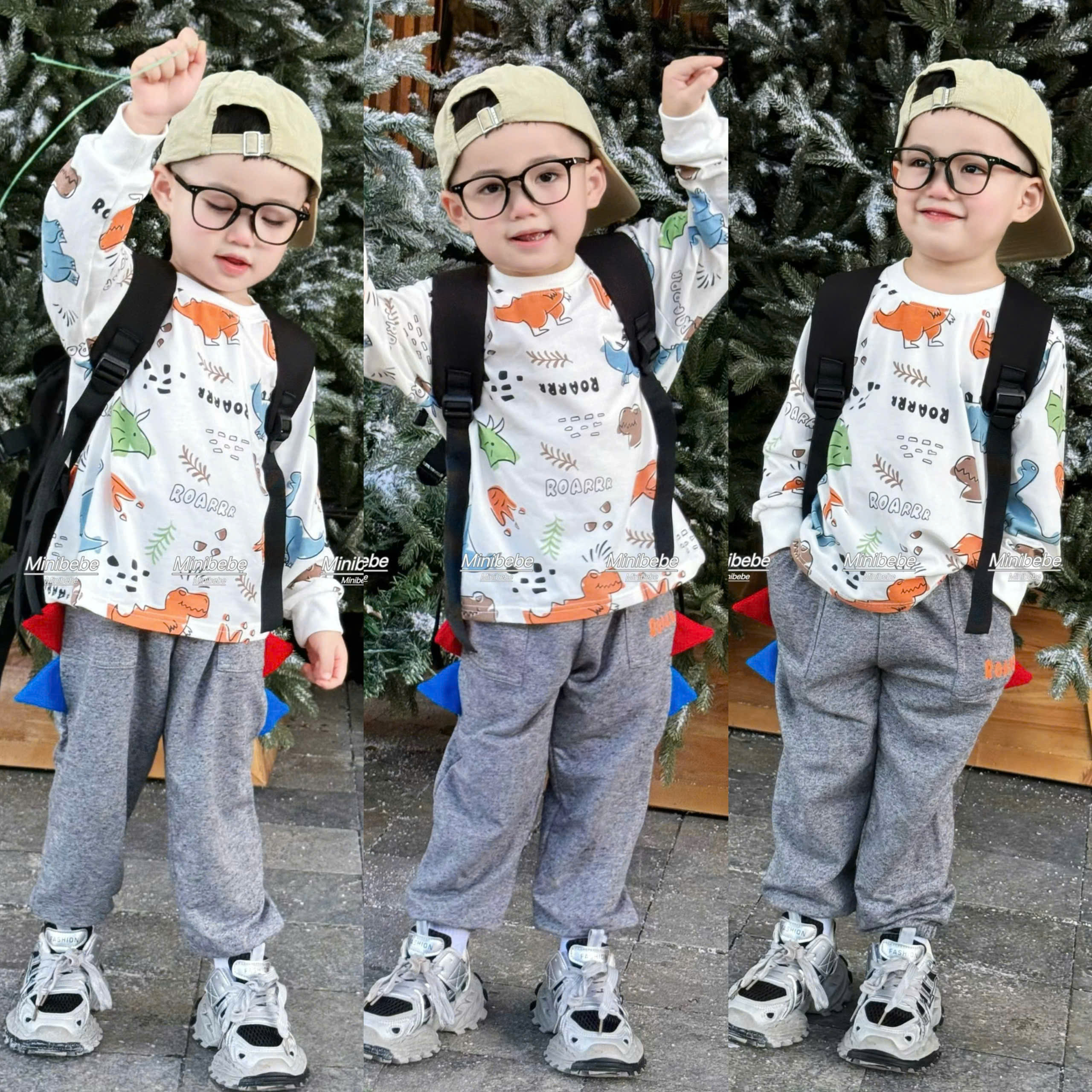 Q26 BỘ DÀI KHỦNG LONG CAM XANH NÂU- A210.366