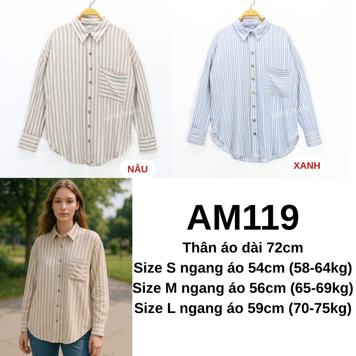 AM119- Sơ mi linen