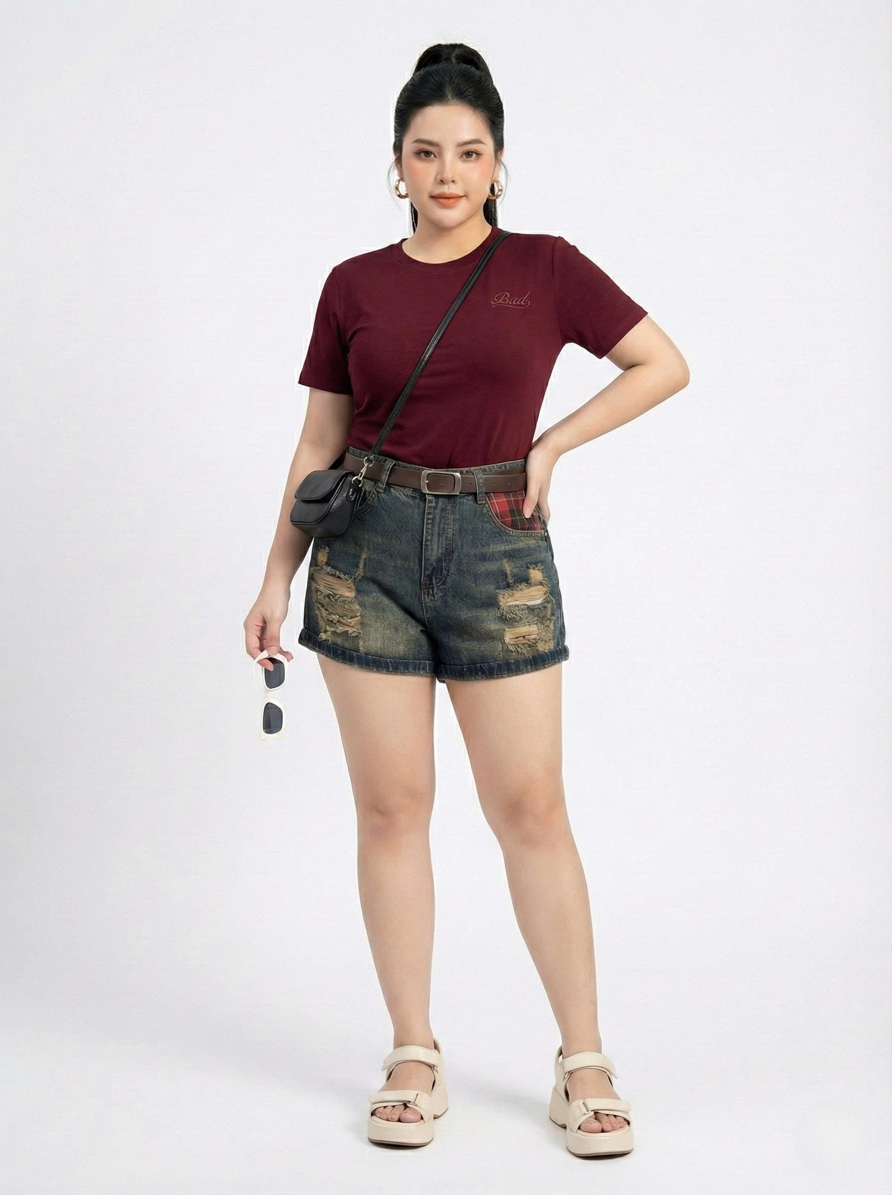 BIGSIZE NỮ - Quần short phối túi caro T-QSJ3110_thumbnail_9