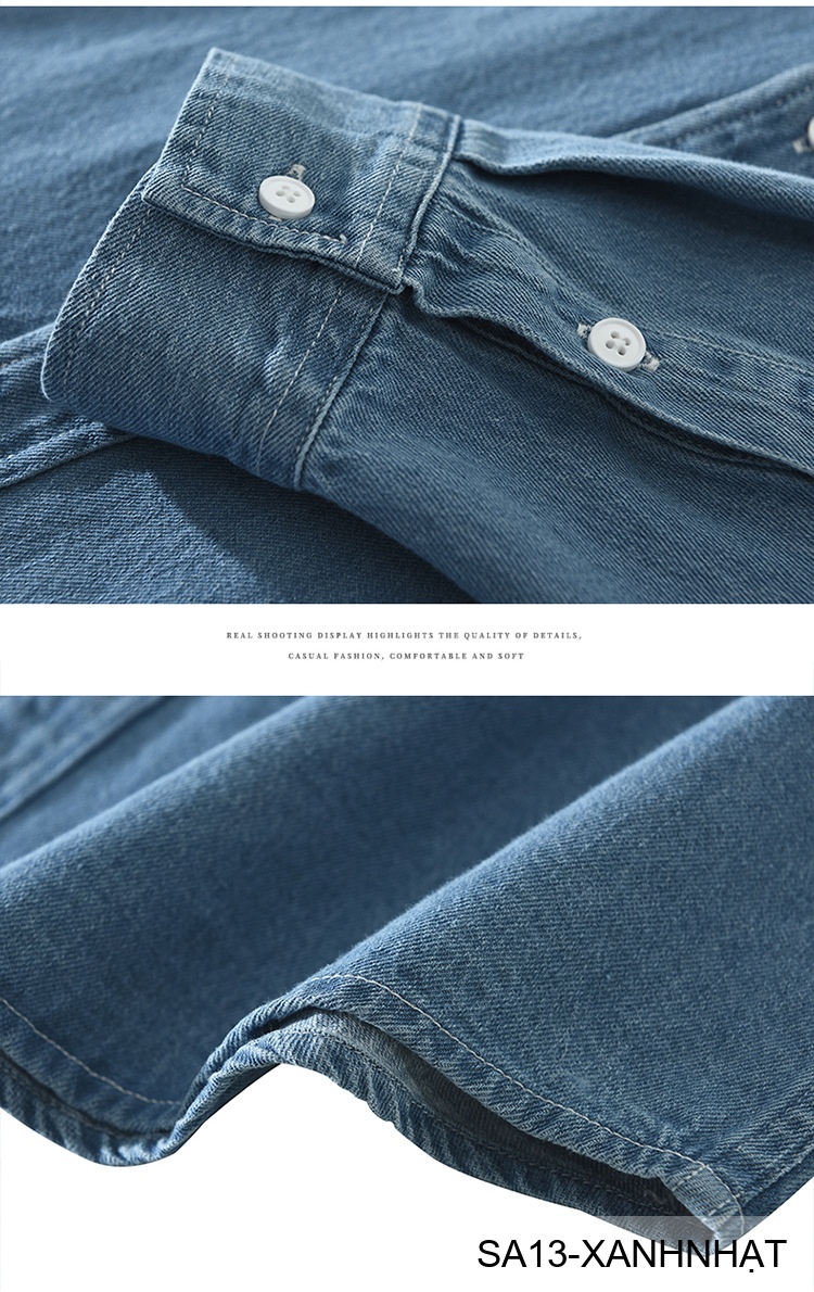 SA13 - Áo sơ mi nam dài tay phong cách Nhật, chất cotton mềm, form rộng thoải mái, 3 màu xanh nhạt/xanh đậm/đen_thumbnail_8