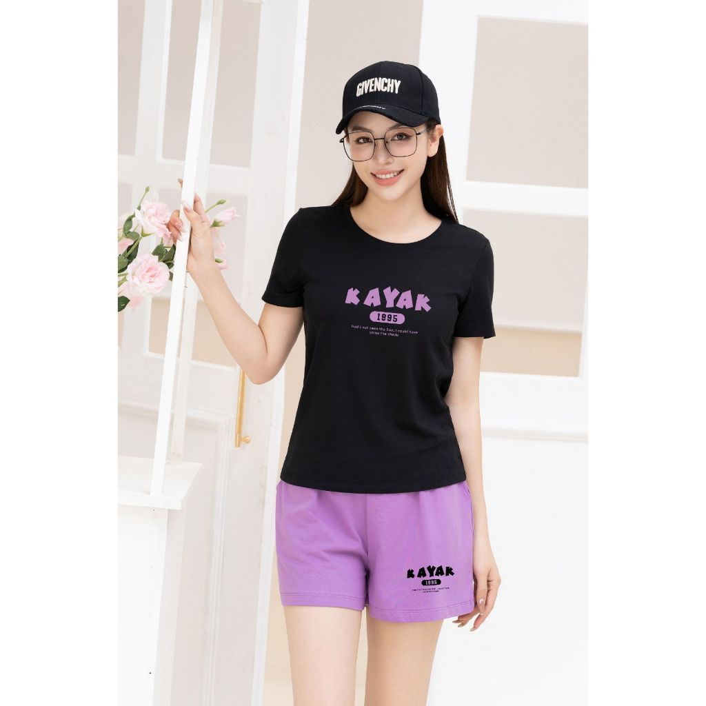 [Form vừa] Bộ đồ nữ in chữ KAYAK - Set đồ nữ cộc tay mặc nhà/ đi chơi LOZA VP38_thumbnail_4