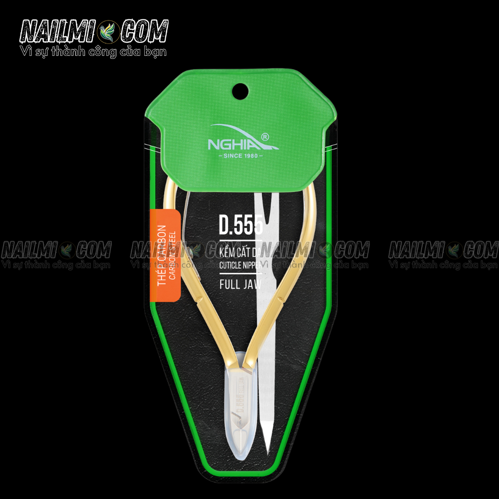 Kềm cắt da Kềm Nghĩa thép chuyên dụng mạ vàng D.555 Thép carbon, an toàn cho người dùng