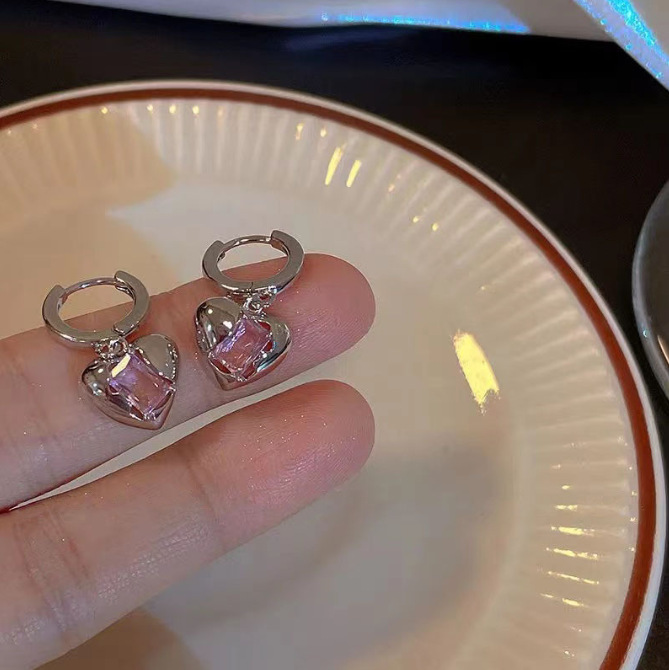 Bông tai cong Dongdaemun kiểu Hàn Quốc bằng bạc Sterling 925, thanh lịch và đa năng, được người dùng mạng ưa chuộng, bông tai hình tròn nhỏ hình chữ C