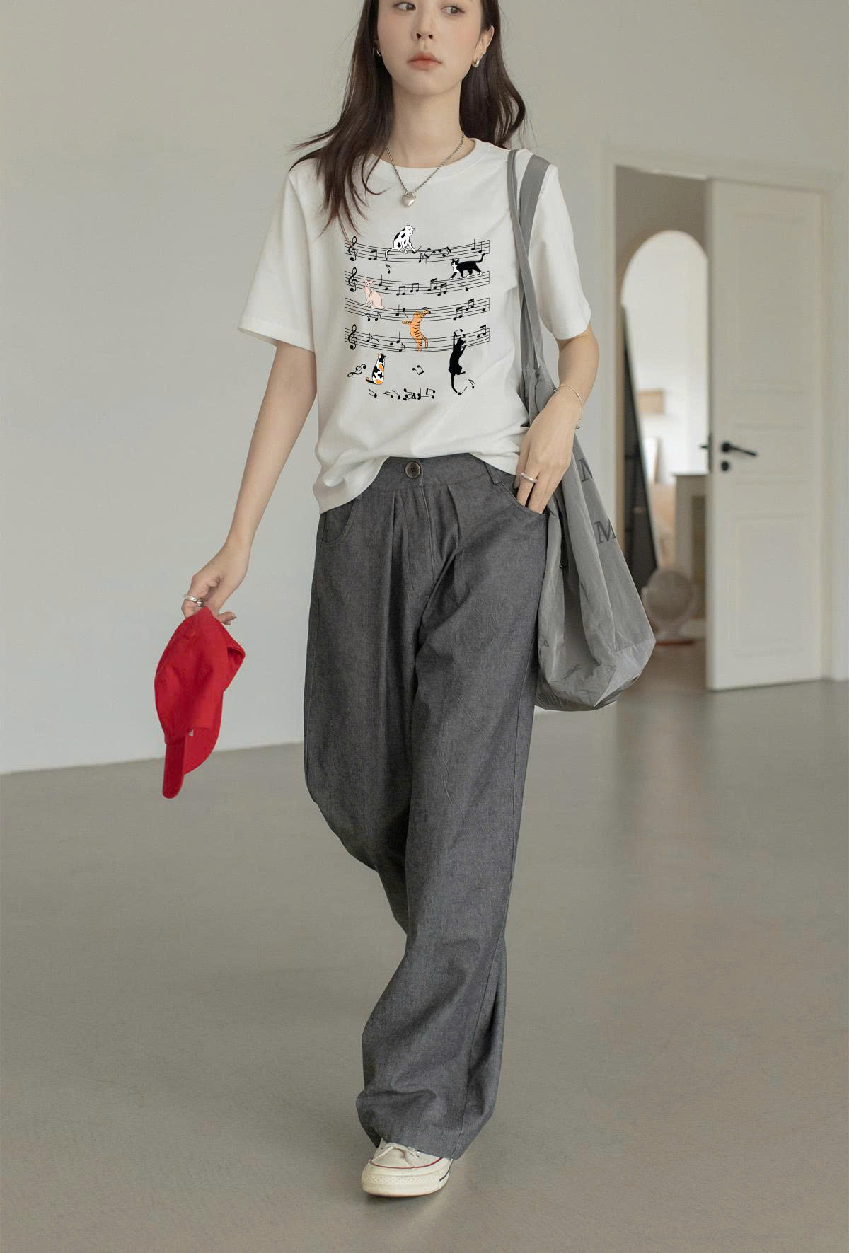 Áo thun nữ form vừa regular xinh xắn ARD2341 Miucho vải cotton thoáng mát cổ tròn in artwork_thumbnail_3