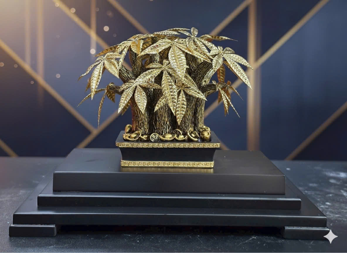 Cây kim ngân mạ vàng 24k quà tặng cao cấp 