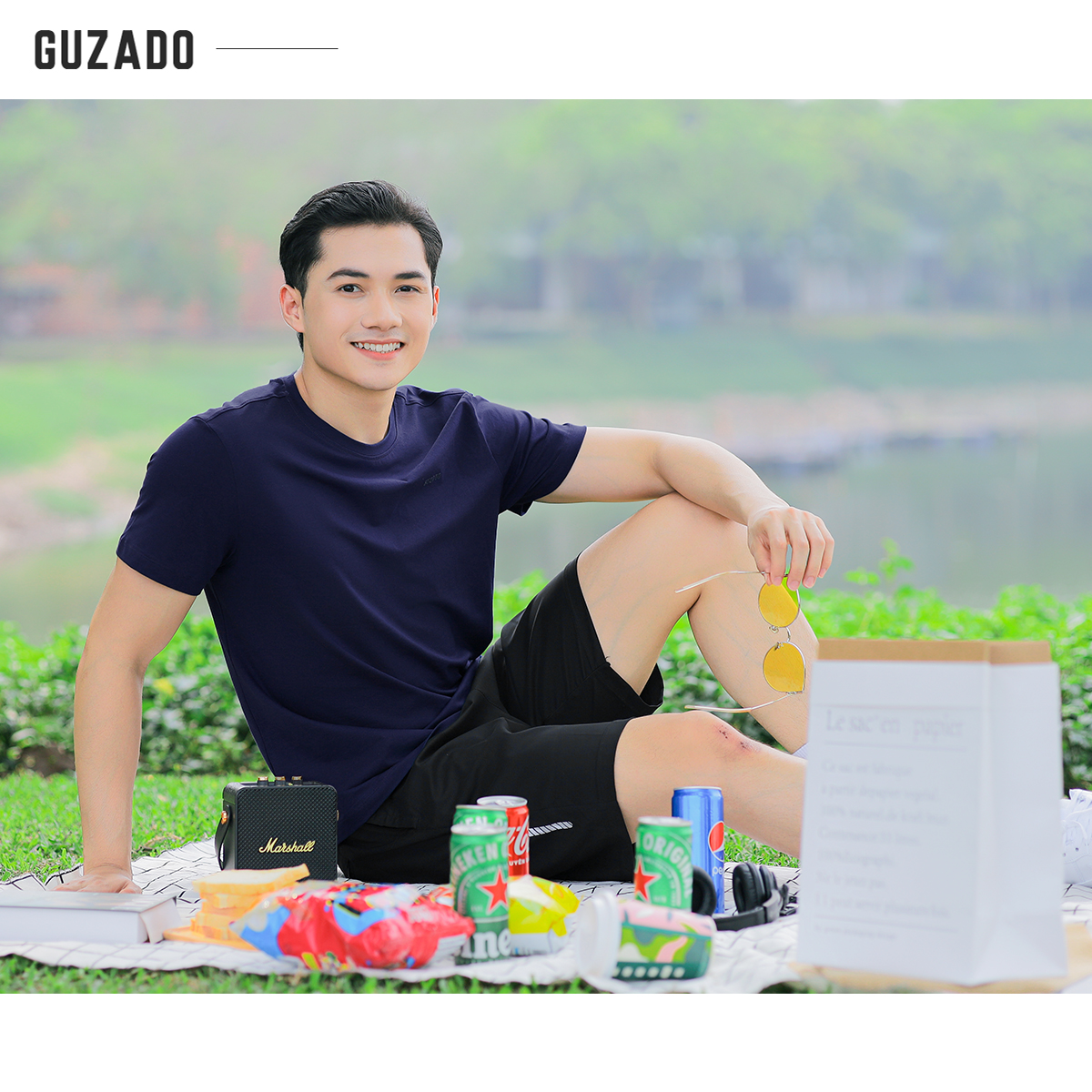 Đồ Bộ Guzado Áo Cotton Kết Hợp Quần Gió Basic  BTS03_thumbnail_26