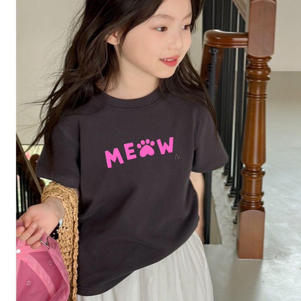 Áo thun bé gái in chữ 'Meow' - Loza Kids AT2601_thumbnail_1