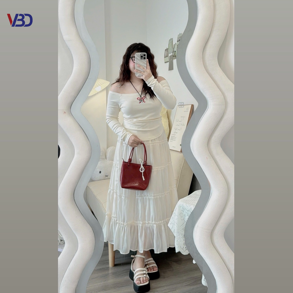 Chân váy dáng dài tầng tơ ánh kim CV321 dành cho nàng béo mập từ 55-90kg_thumbnail_6