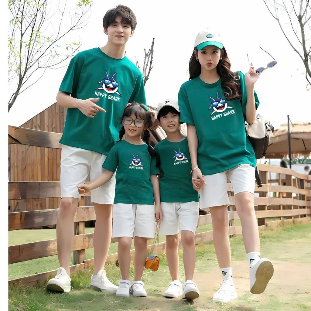 Áo phông gia đình in hình Shark - Áo thun đồng phục gia đình 3-4-5 người - Loza GĐ3043_thumbnail_0