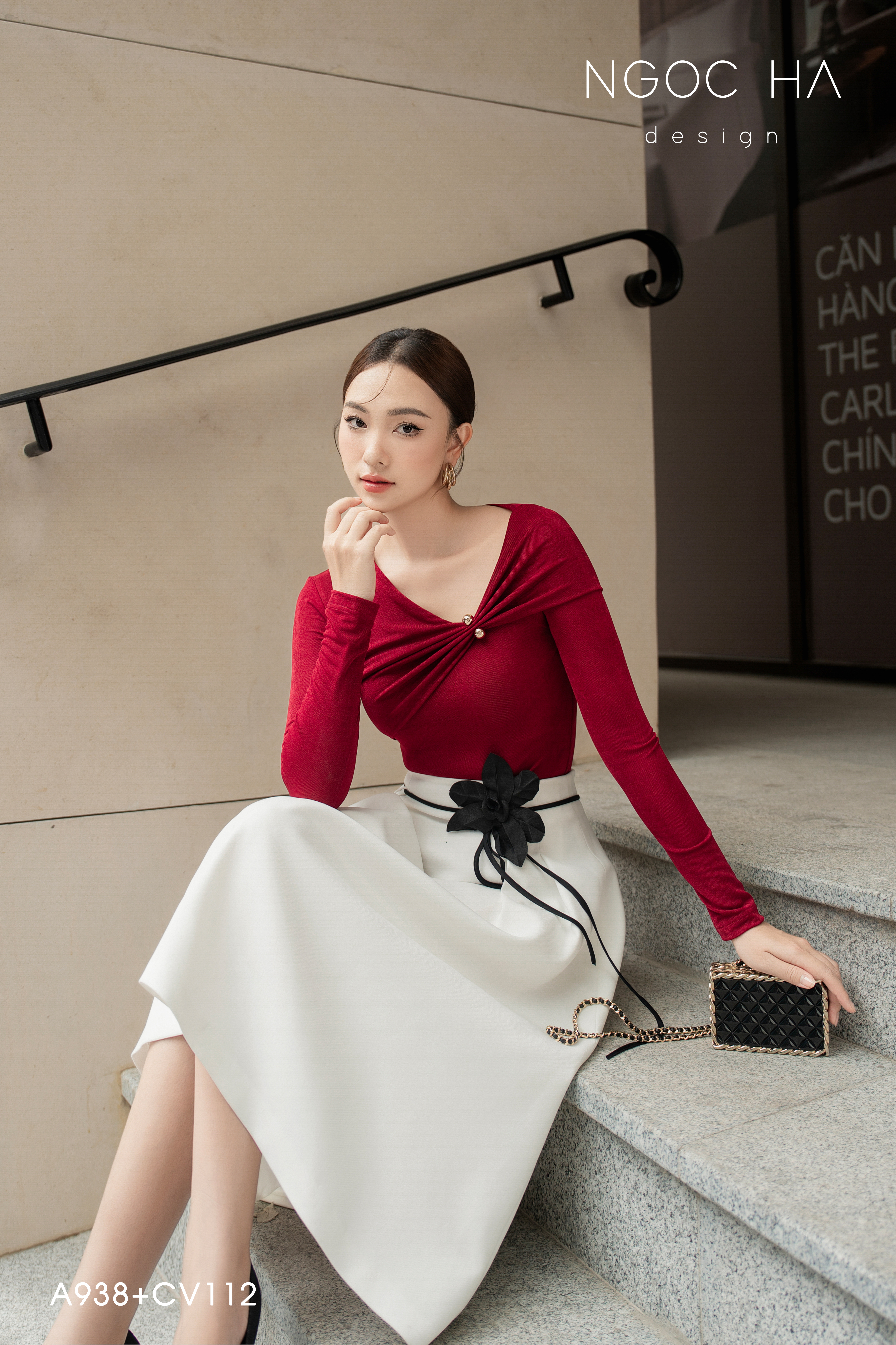 Belle Top_ Áo Thun Nhún Lệch Cổ Dài Tay A938_thumbnail_4