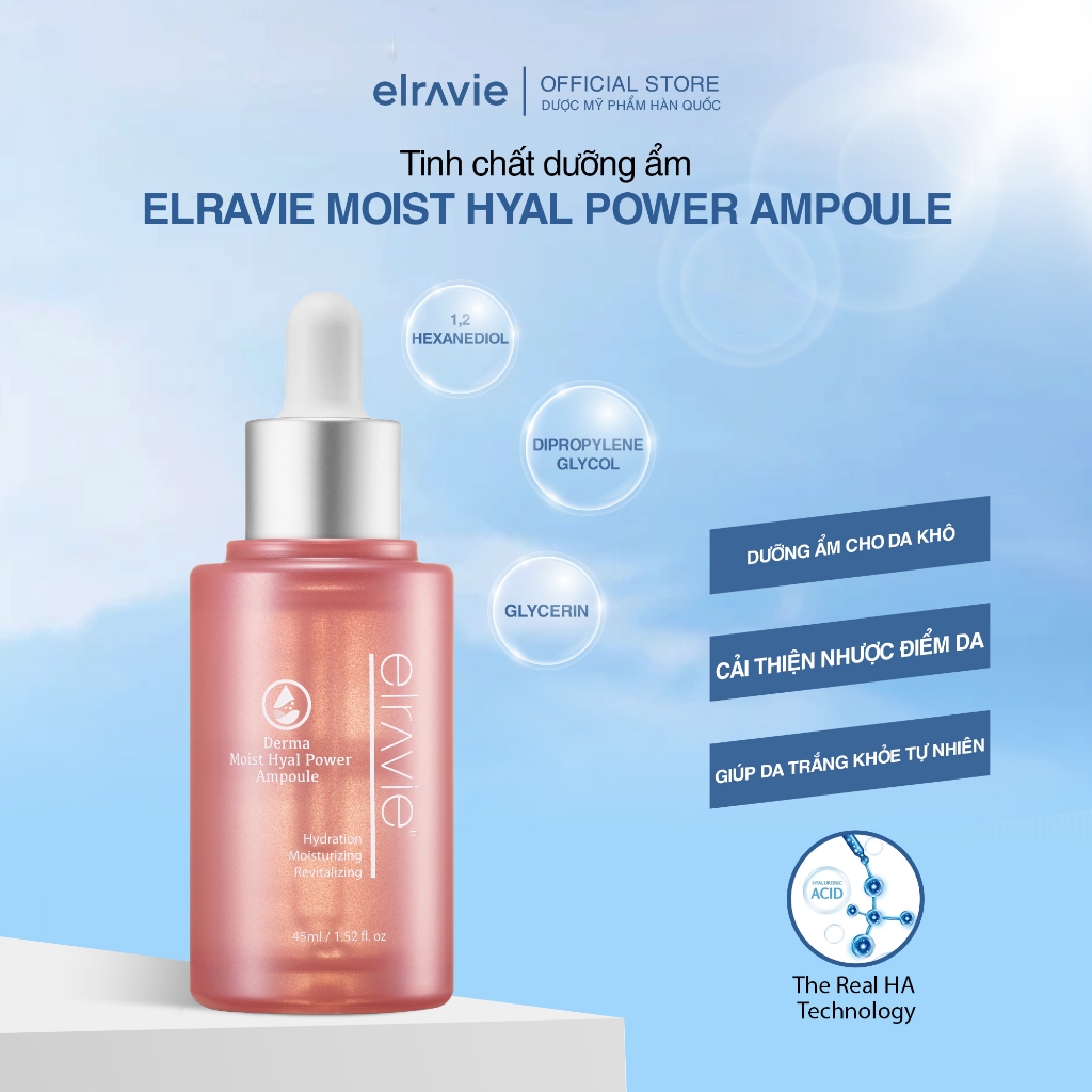 Tinh Chất Cấp Ẩm Chuyên Sâu, Trắng Khỏe Cho Da Khô Elravie Moist Hyal Power Ampoule 45ml_thumbnail_8