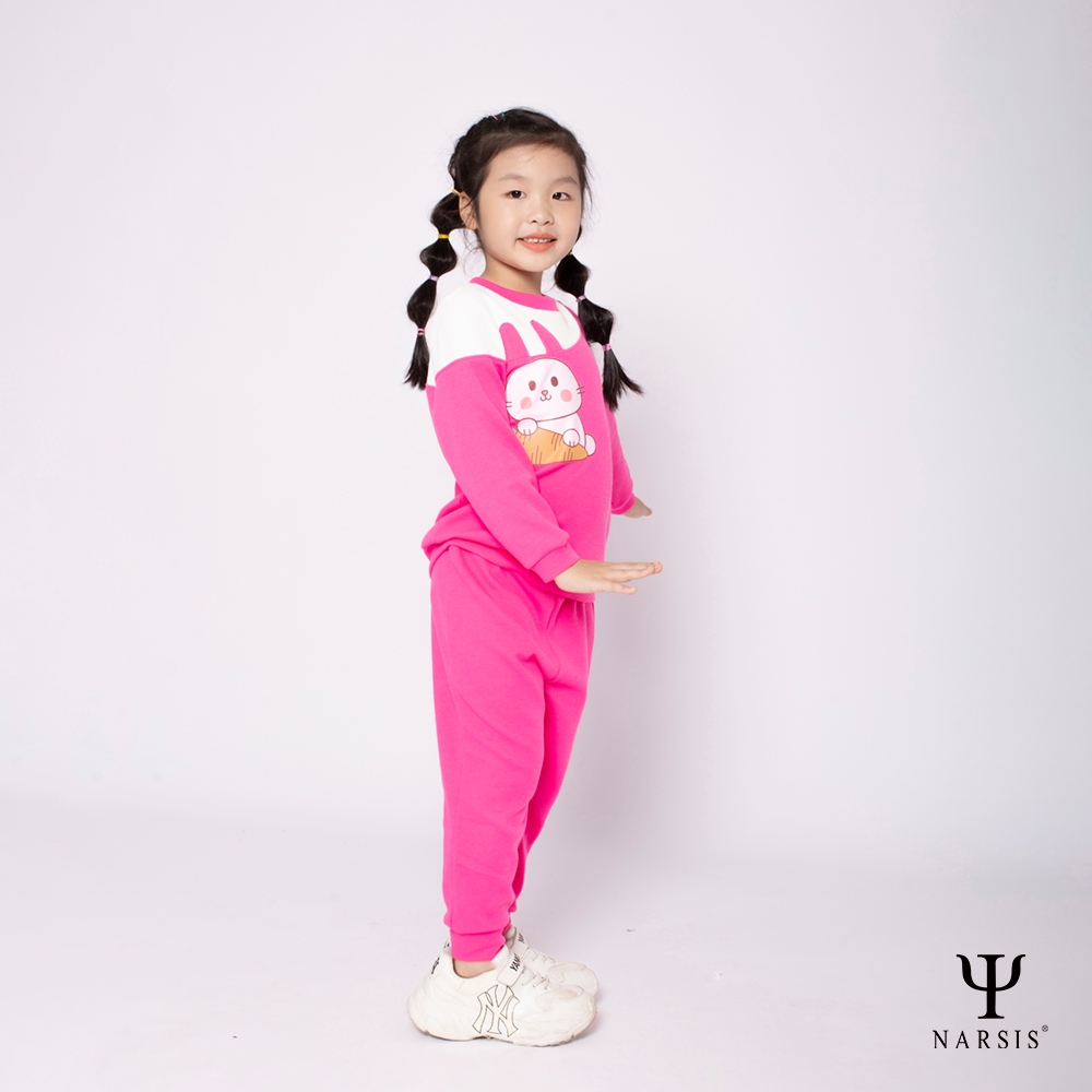 ĐỒ BỘ QUẦN ÁO THU ĐÔNG DÀI TAY CHO BÉ GÁI NARSIS CHẤT LIỆU COTTONN HOA TIẾT HÌNH CON THỎ DỄ THƯƠN...