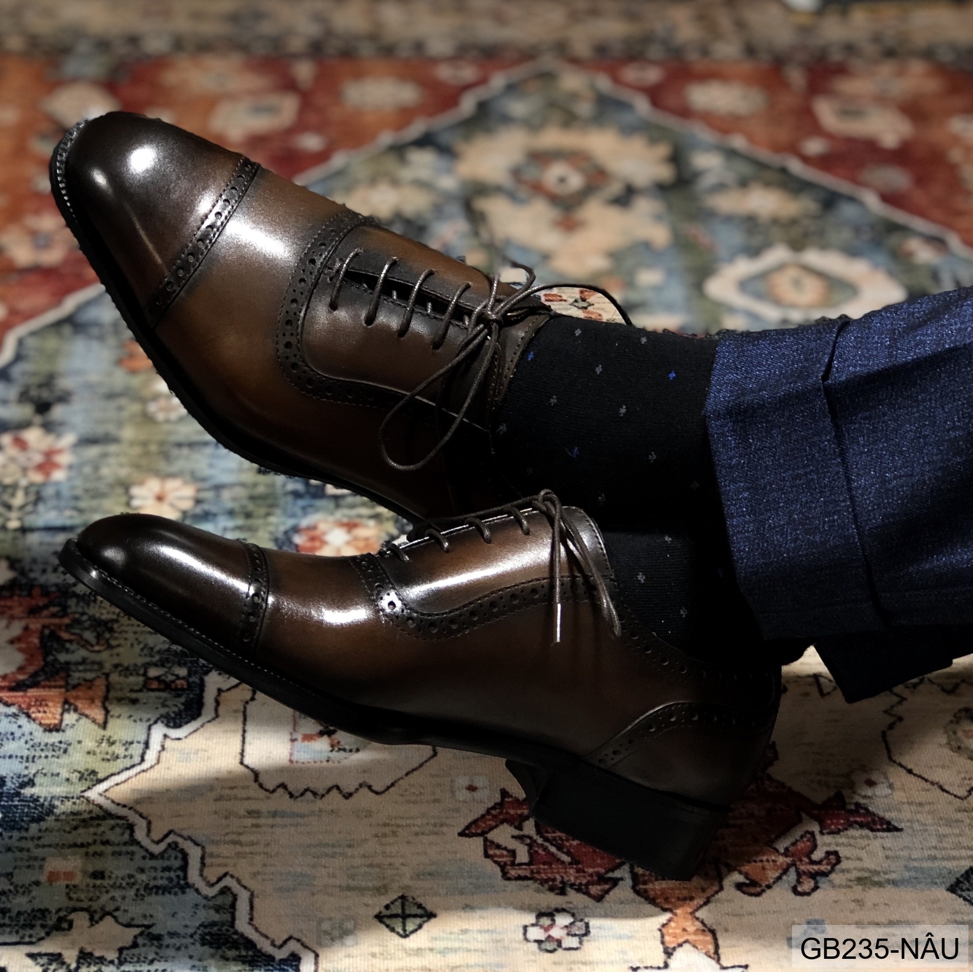 GB235 - Giày Oxford Nam Da Bò Phong Cách Anh Quốc, Thiết Kế Đục Lỗ Tinh Tế, Chống Trượt Thoáng Khí_thumbnail_16