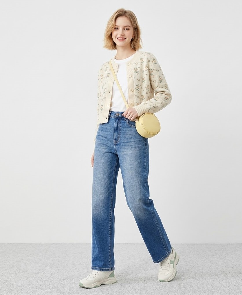 QJ762- Quần jeans ống suông