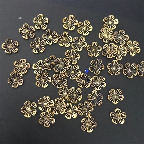 Charm hoa 5 cánh vàng nail trang trí móng tay đẹp (lẻ viên)