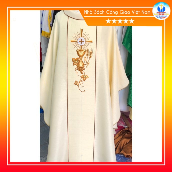 Áo Lễ Linh Mục vàng bạch kim AL4-12 Quà tặng Công Giáo, GIÁNG SINH, Lễ quan thầy, truyền chức, sinh nhật cha xứ