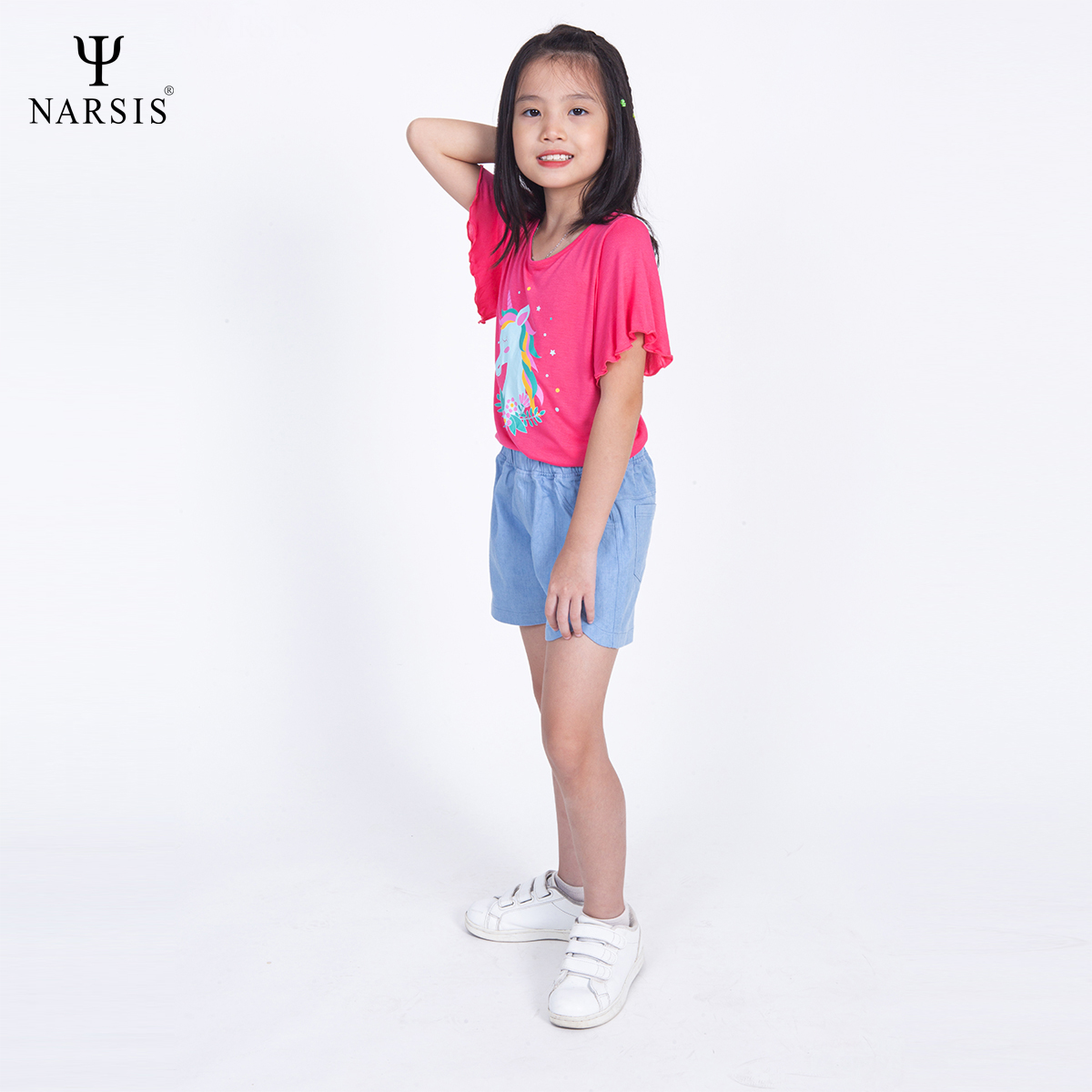 BỘ HÈ BÉ GÁI KM1010 NARSIS CHẤT LIỆU JEAN BỀN BỈ, CÁ TÍNH, TRẺ TRUNG, THỜI TRANG_thumbnail_3