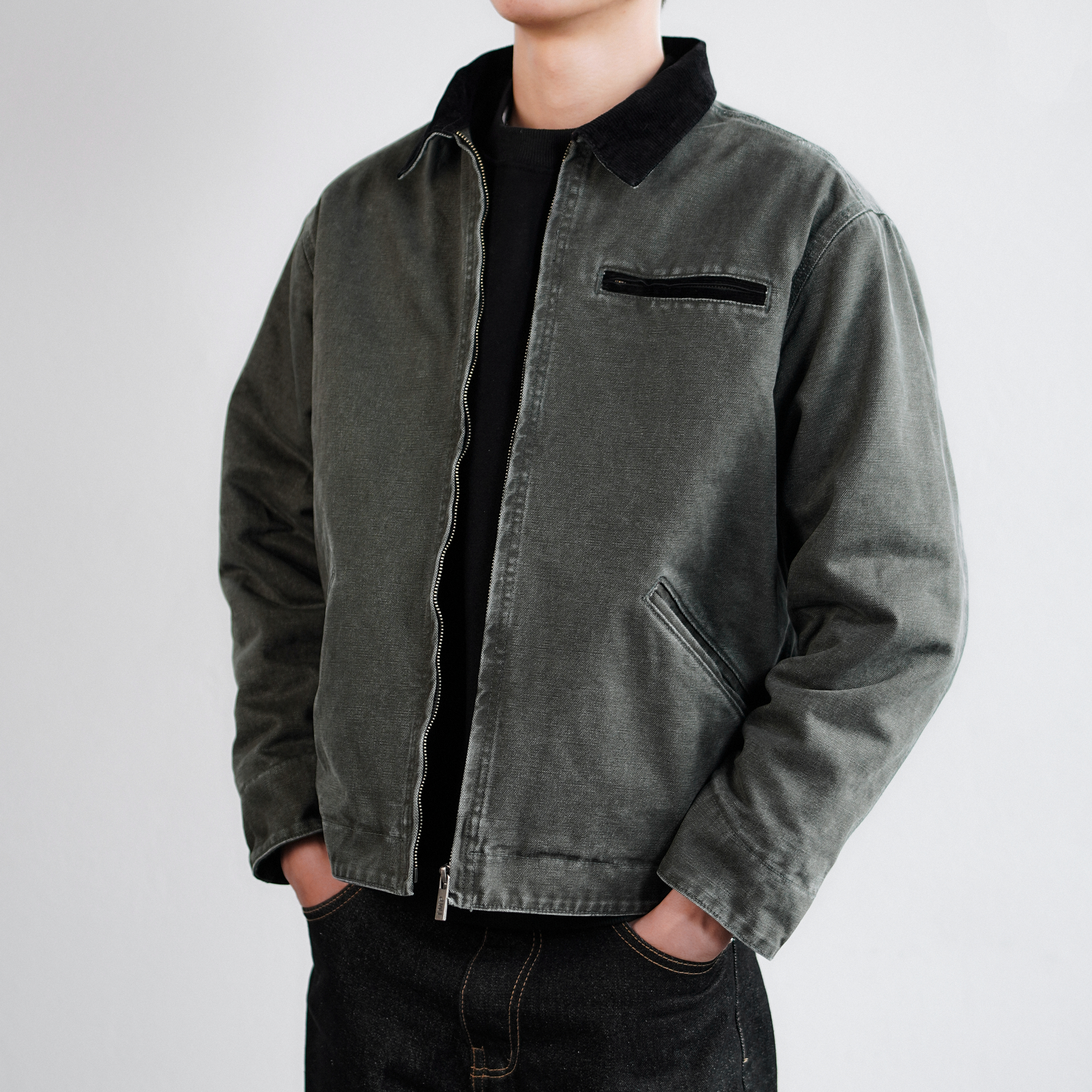 [SPECIAL EDITION] IMP 003 Detroit Jacket Dark Moss – Washed Wool Lining