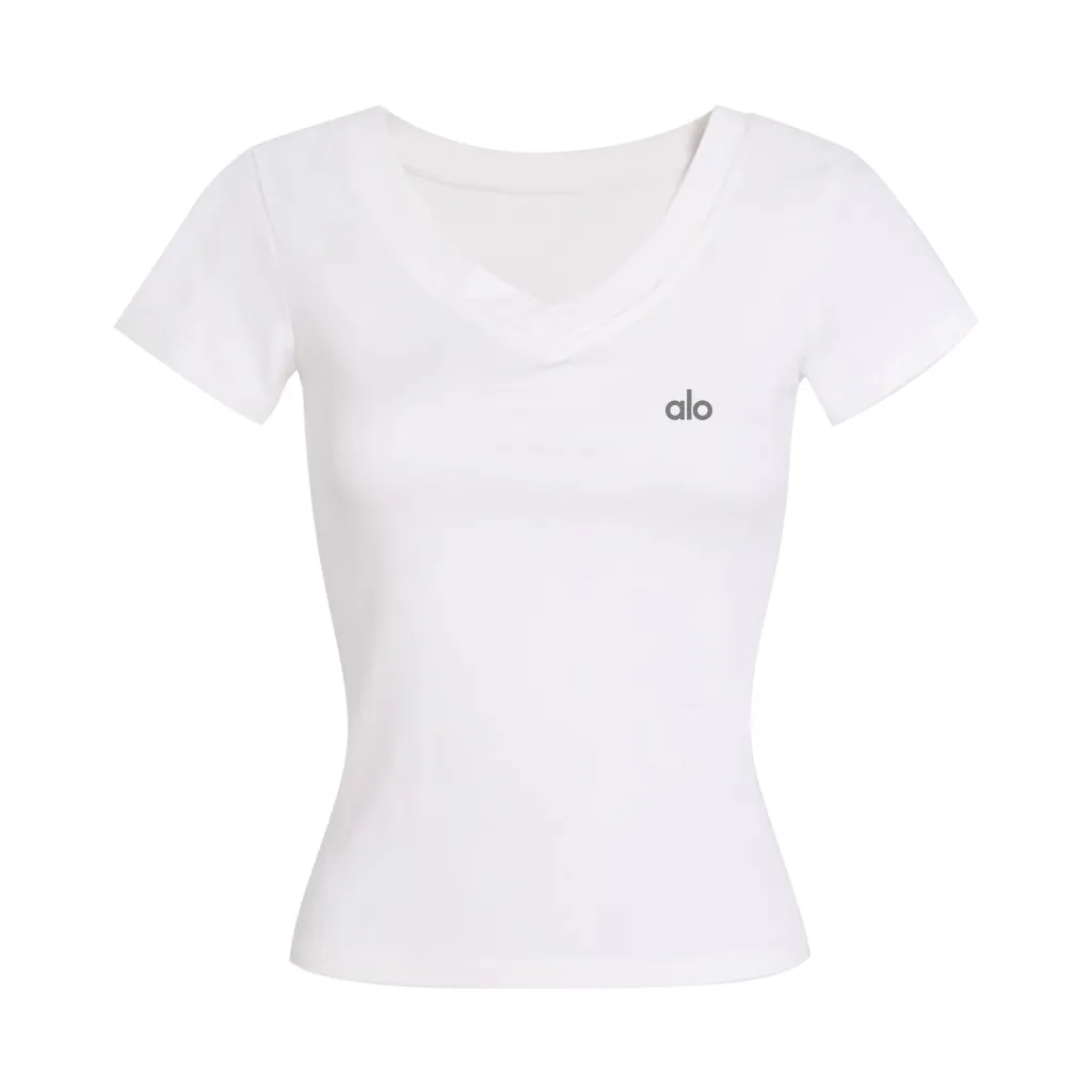 Áo ôm body cổ tim Miucho vải visco thoáng mát tay ngắn cổ tròn in chữ alo basic size S M L 2564_thumbnail_0