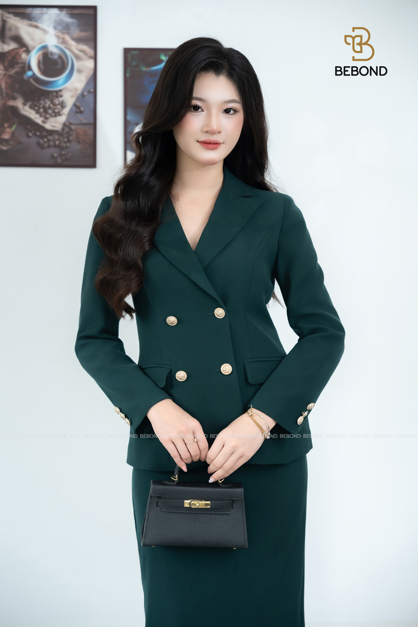 Set vest dài tay ANSEL màu XANH RÊU_thumbnail_5