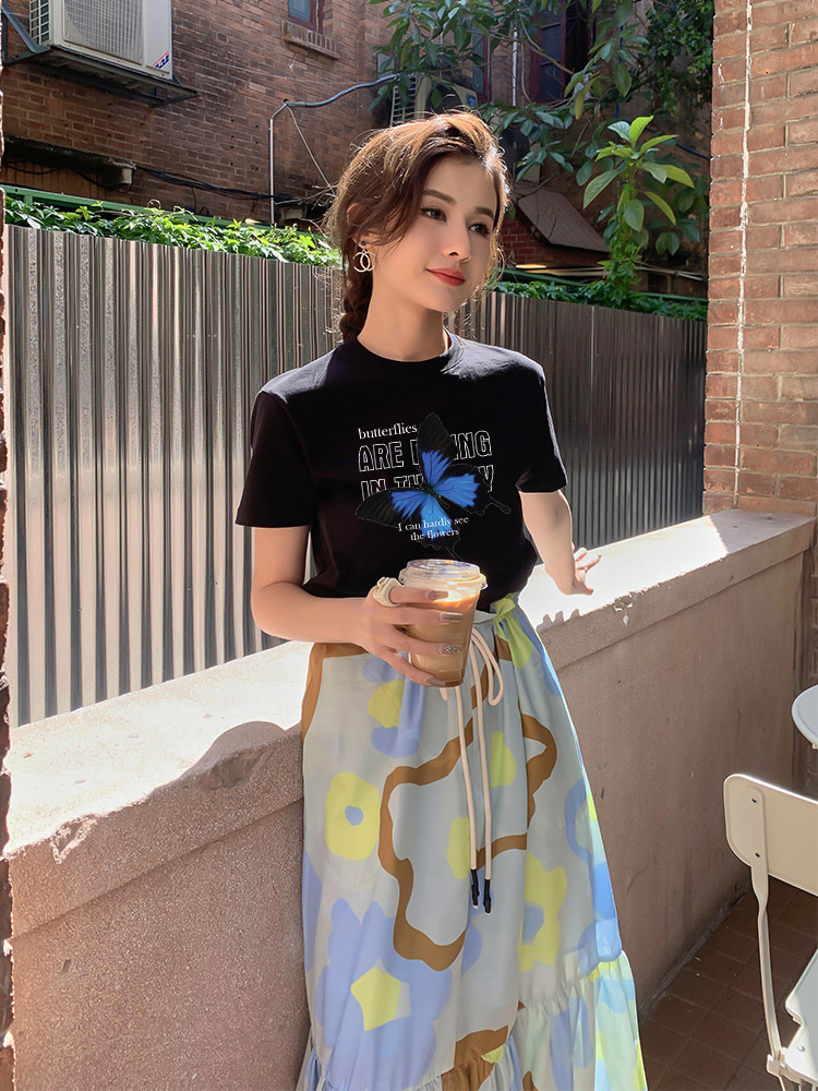 Áo thun nữ form vừa regular nhiều màu sắc ARD1489 Miucho Chic vải cotton cổ tròn in graphic_thumbnail_4