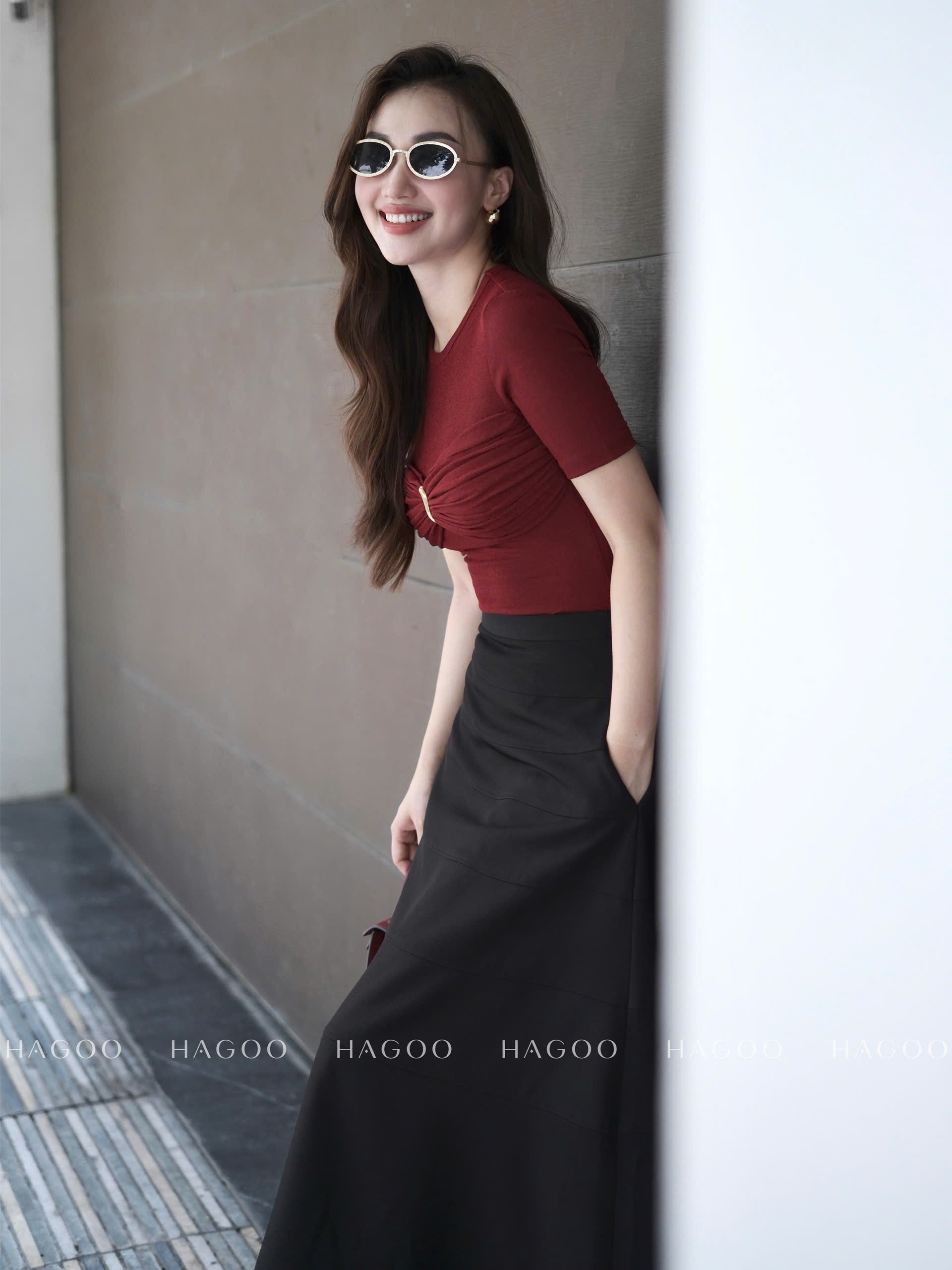 Áo thun nhún ngực khuyên vàng HAGOO_thumbnail_11