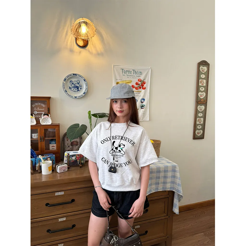 Áo sweater boxy tay ngắn phong cách Hàn Quốc 2597 Miucho vải nỉ 2 da thoáng mát cổ tròn in mix_thumbnail_6