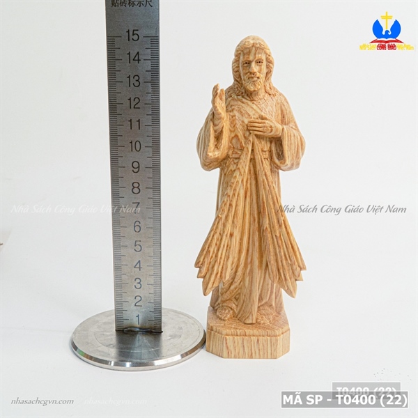 Tượng Chúa thương xót 15cm gỗ Pơmu_thumbnail_4