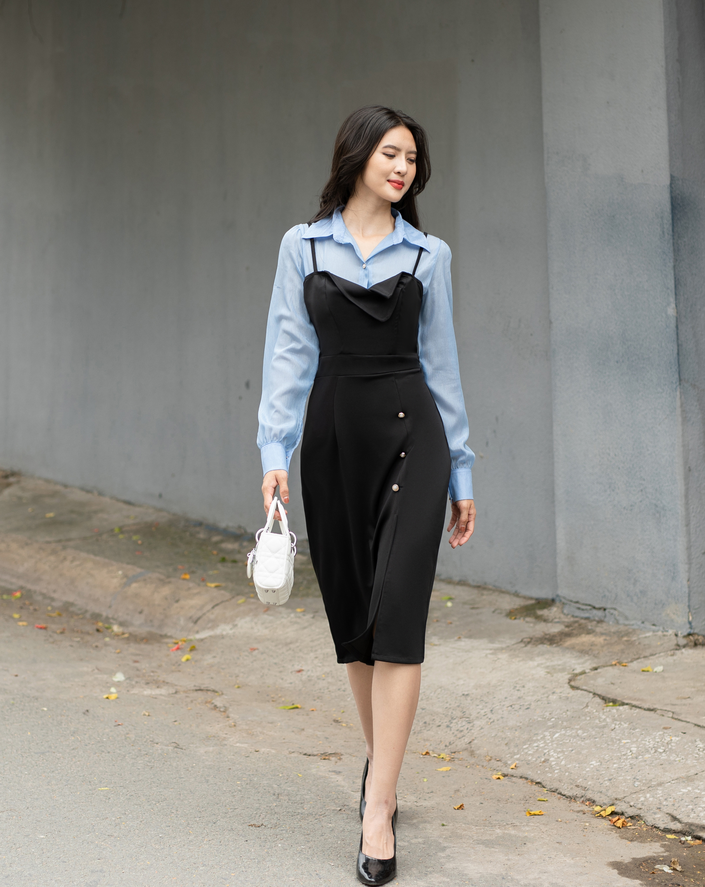 Đầm thiết kế hai dây giả yếm cổ điển kiểu Pháp_thumbnail_5