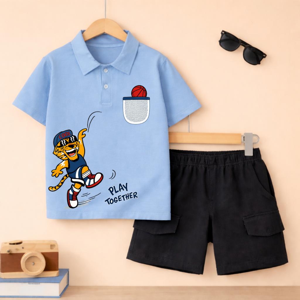 Set bộ Polo bé trai hình Con hổ Together - Loza Kids BU630_thumbnail_4