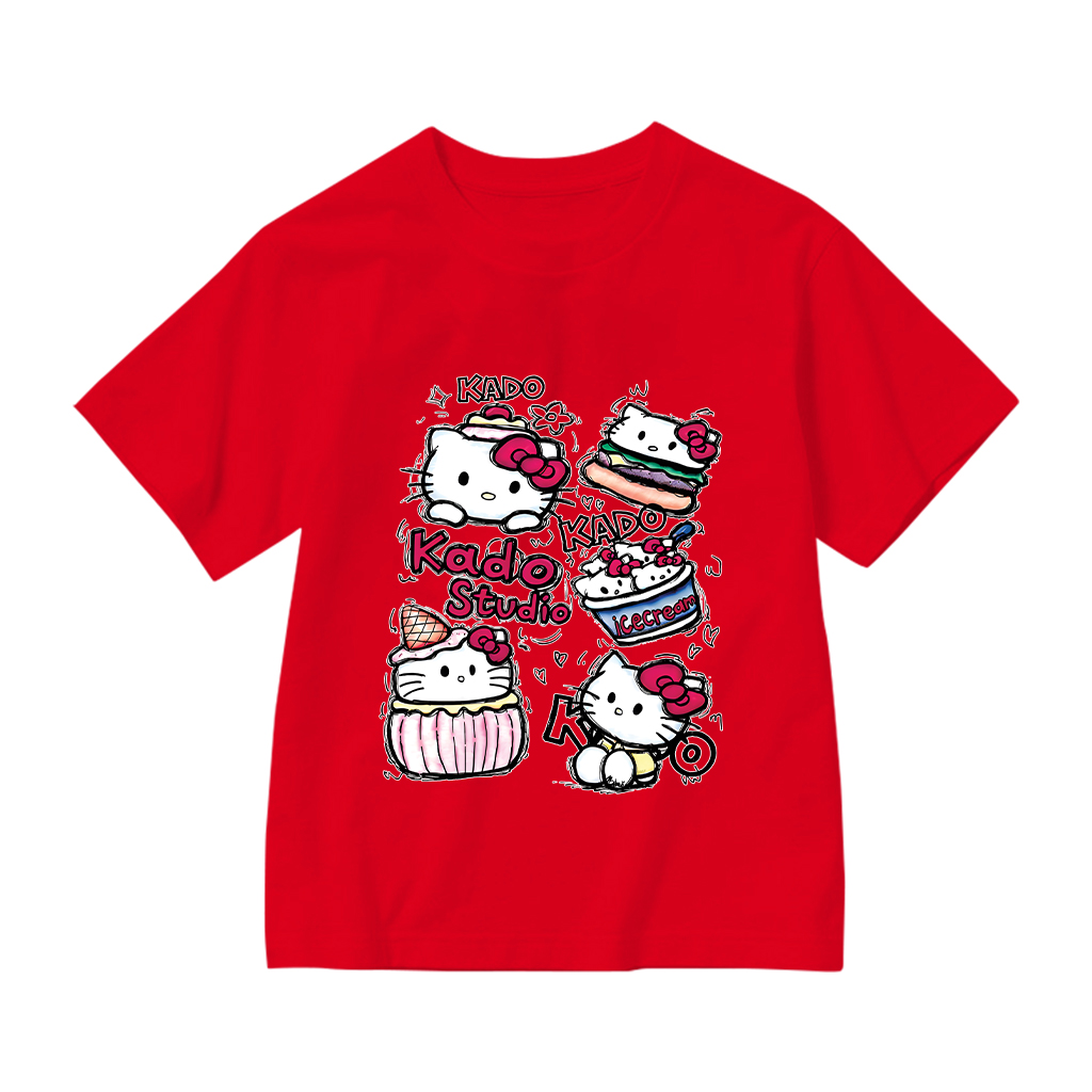Áo thun cho bé gái Kado vải cotton thoáng mát dày dặn Hello Kitty cổ tròn in mix 2867_thumbnail_8