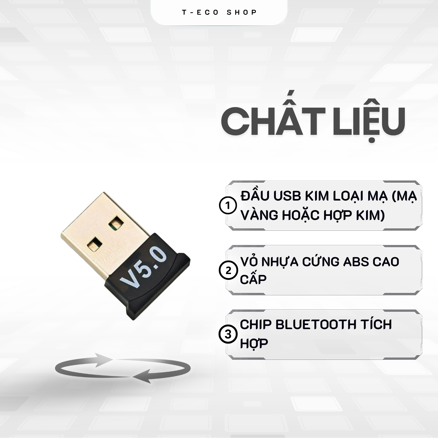 T-ECO SHOP | USB Bluetooth 5.0 Cho PC Laptop – Cắm Là Dùng, Kết Nối Tai Nghe, Chuột, Bàn Phím_thumbnail_3