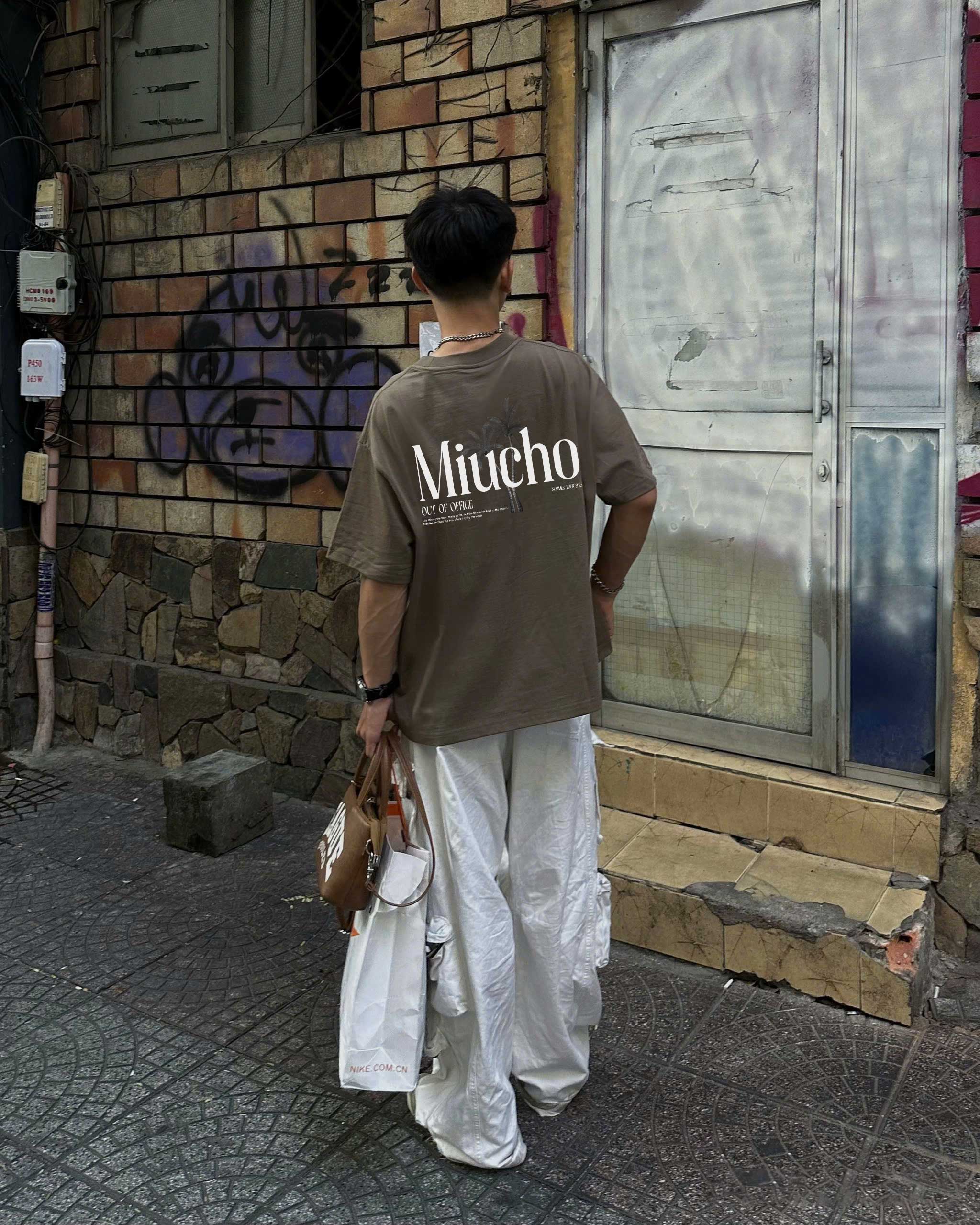 Áo phông nam form boxy hè biển 2188 Miucho Club cổ tròn vải cotton 2c 250gsm đứng form in mix_thumbnail_4