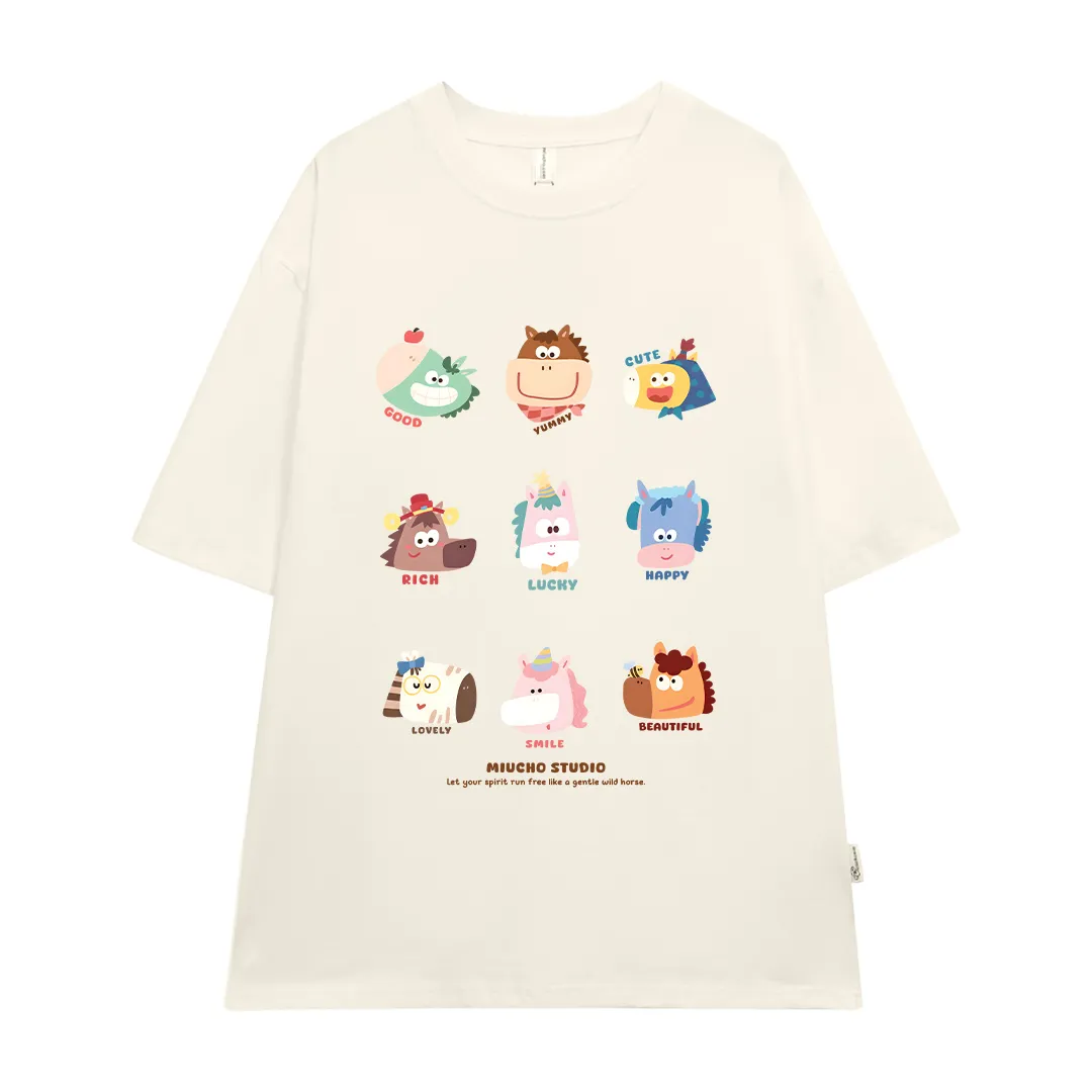 Áo thun Tết Bính Ngọ form rộng Miucho chất vải dày dặn thoáng mát hoạt hình in mix 2877_thumbnail_8