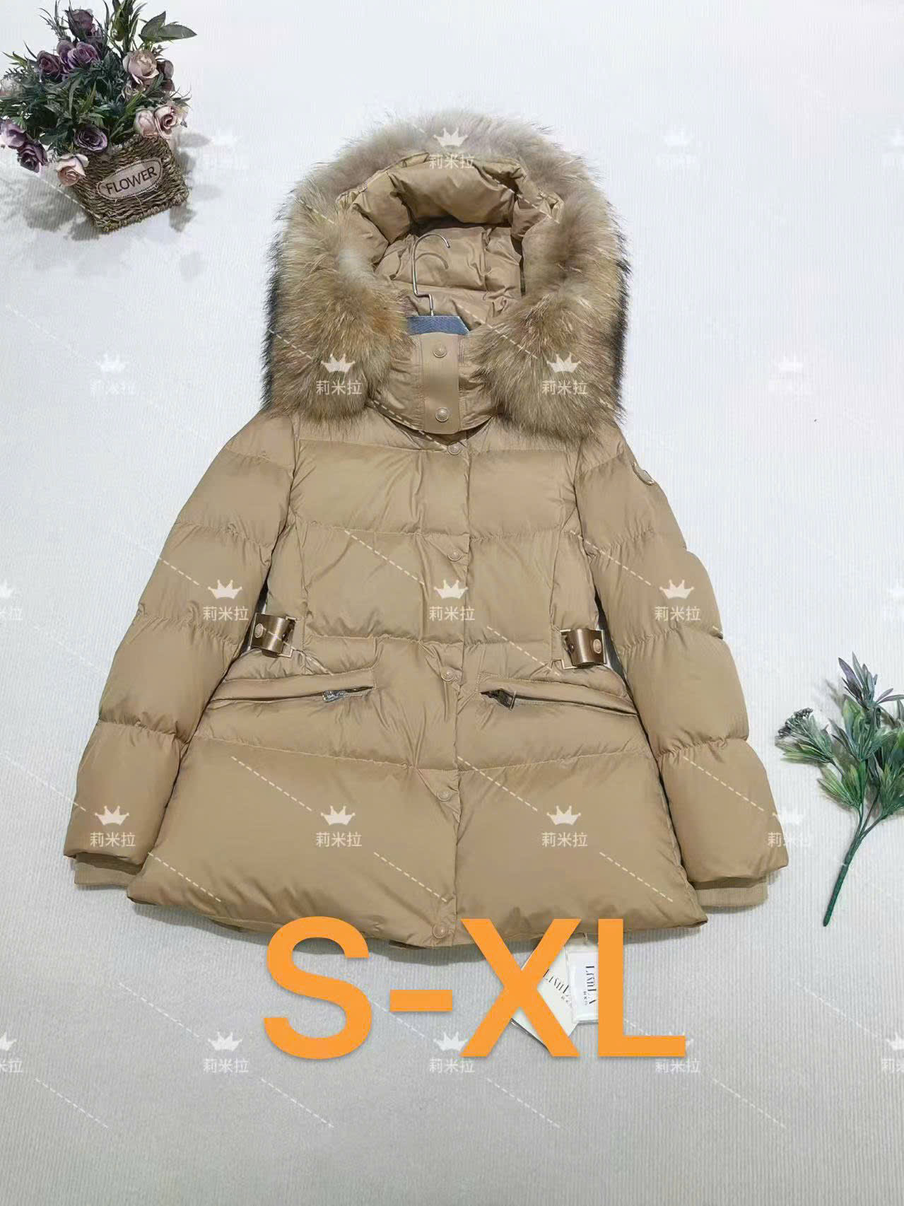 Áo phao mũ lông Nâu - K22