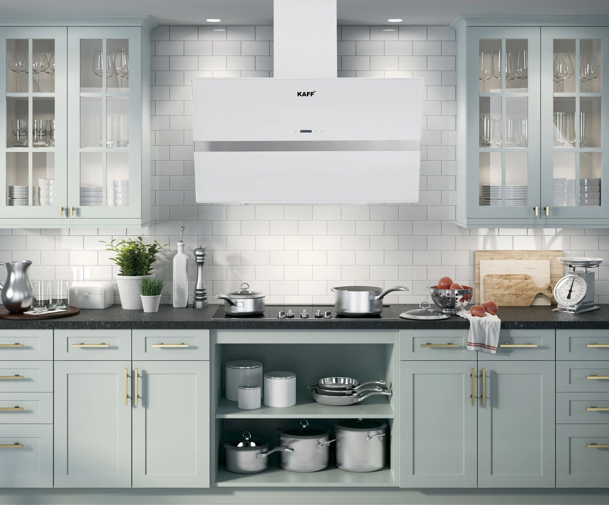 Công suất hút mạnh mẽ của máy hút mùi Kaff KF-LUX-AT90FH-WH