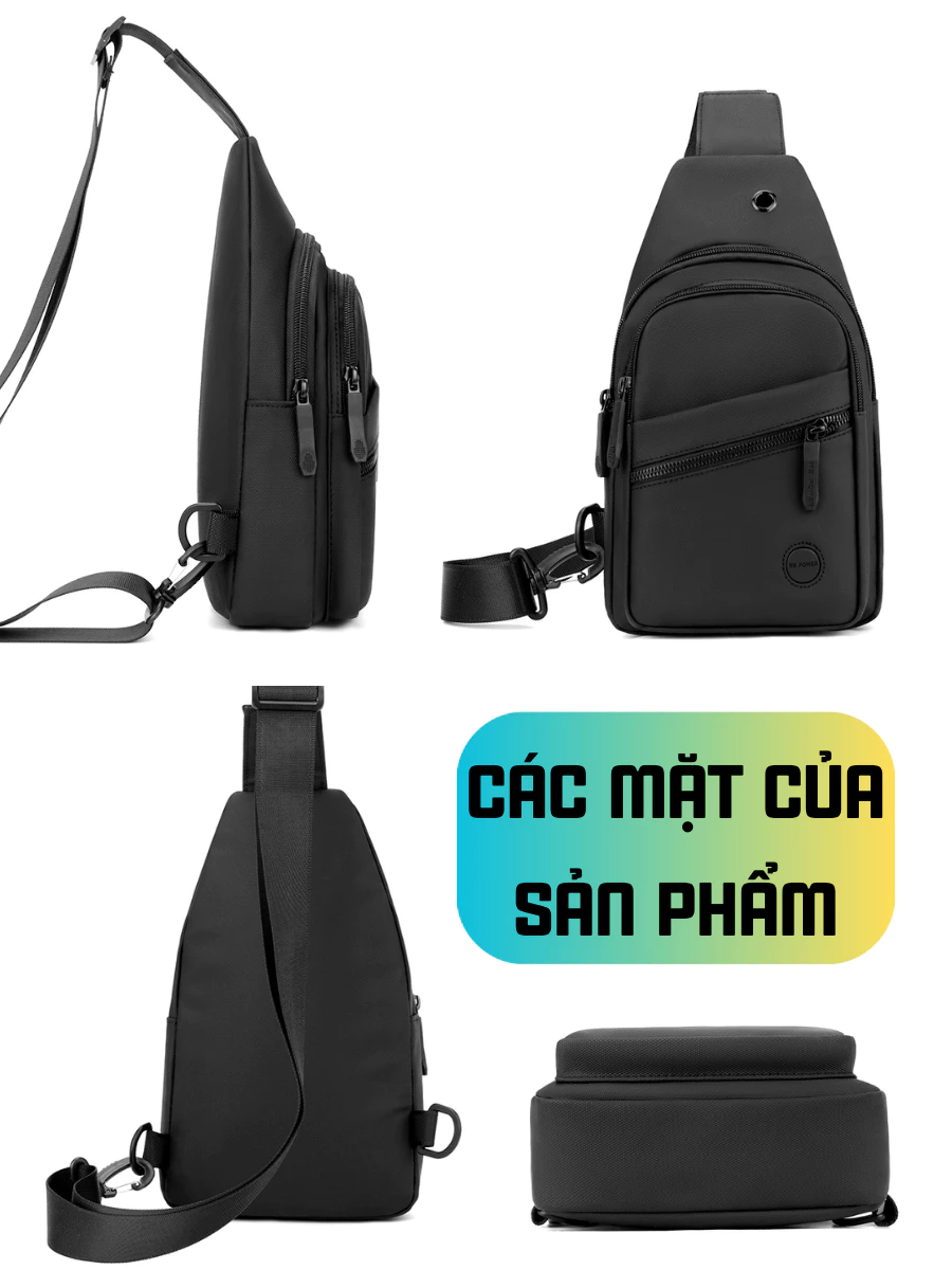 Túi đeo chéo nam vải chống nước, túi bao tử nam nhỏ gọn cao cấp_thumbnail_5