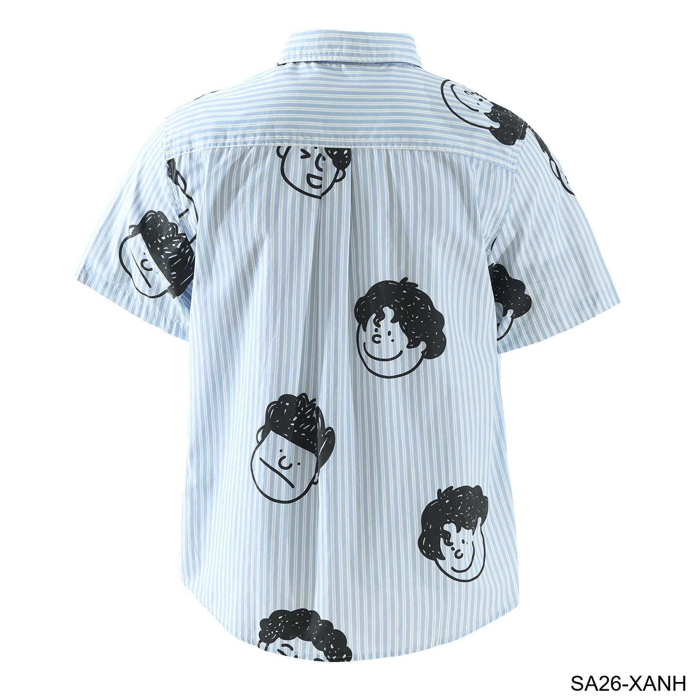 SA26 - Áo sơ mi nam tay ngắn họa tiết mặt cười phong cách Nhật Bản, chất cotton mềm mại, form rộng thoải mái_thumbnail_5