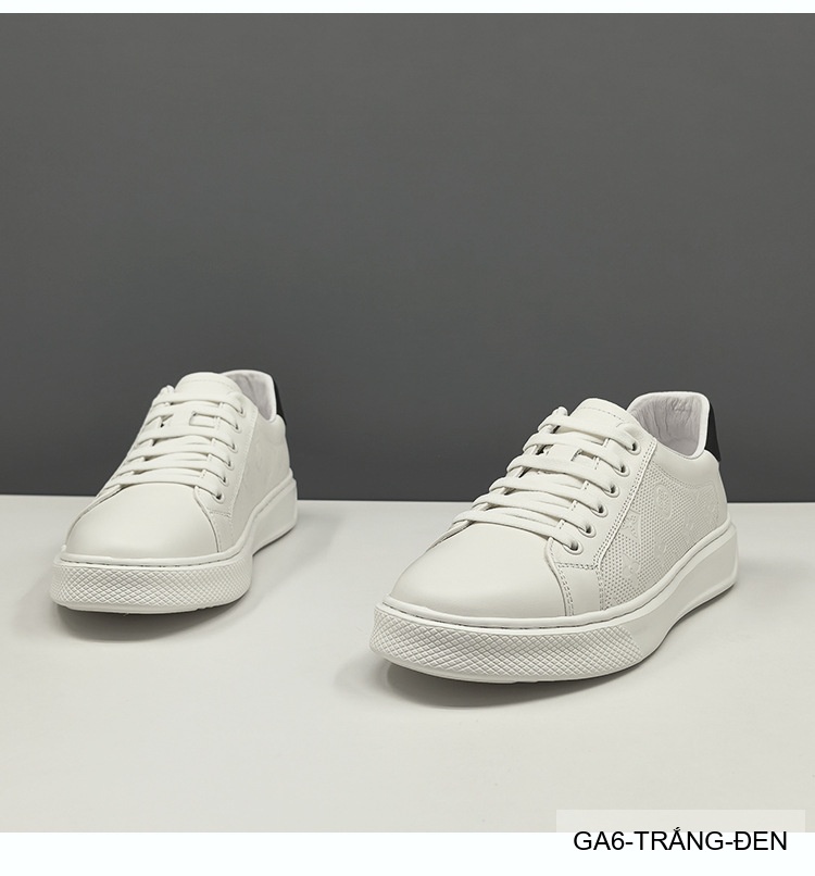 GA6 - Giày Sneaker Nam Da Bò Phong Cách Hàn, Đế Bằng Thoáng Khí, Màu Trắng Xanh Lá Đen_thumbnail_24