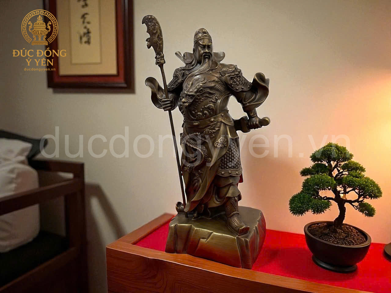 Tượng quan công bằng đồng vàng hun màu giả cổ _thumbnail_1