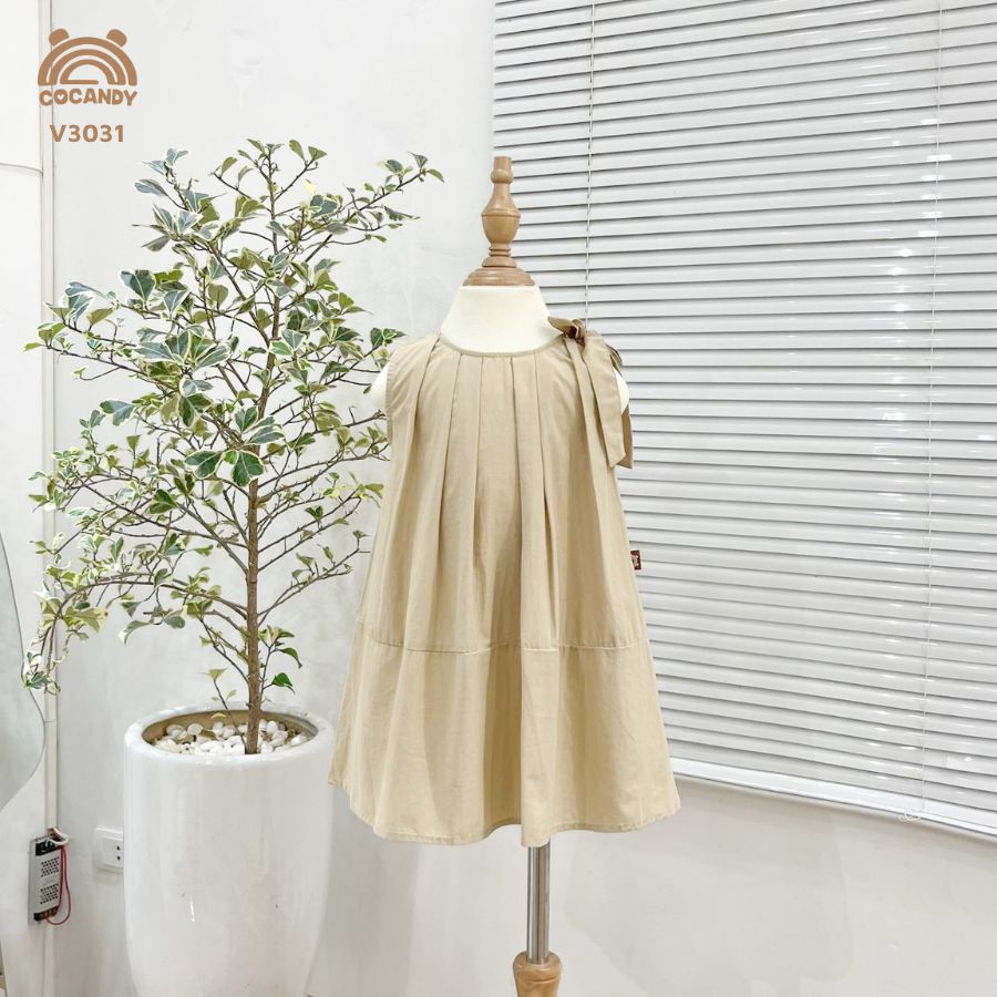 Váy babydoll NÂU RÊU nơ vai_thumbnail_0