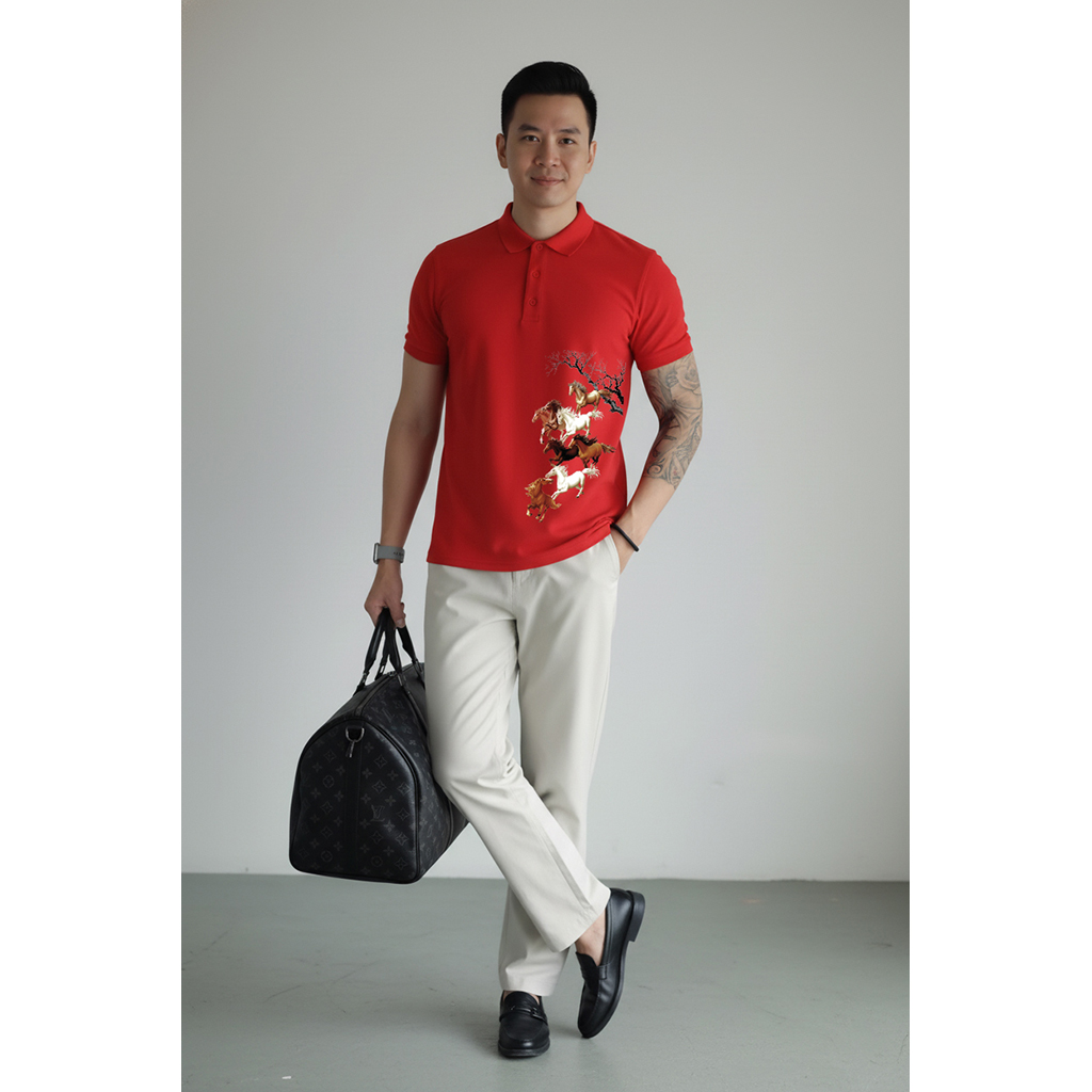 Áo polo Tết Bính Ngọ form vừa Miucho Iconic vải cá sấu thoáng mát dày dặn 2985_thumbnail_5