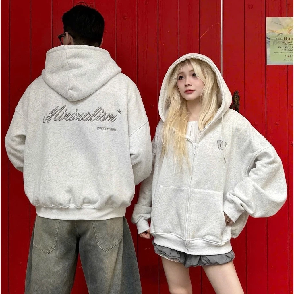 Áo khoác Hoodie Zip nam nữ Vải 2 Da Chống Nắng Tốt Hindless Unisex_thumbnail_0