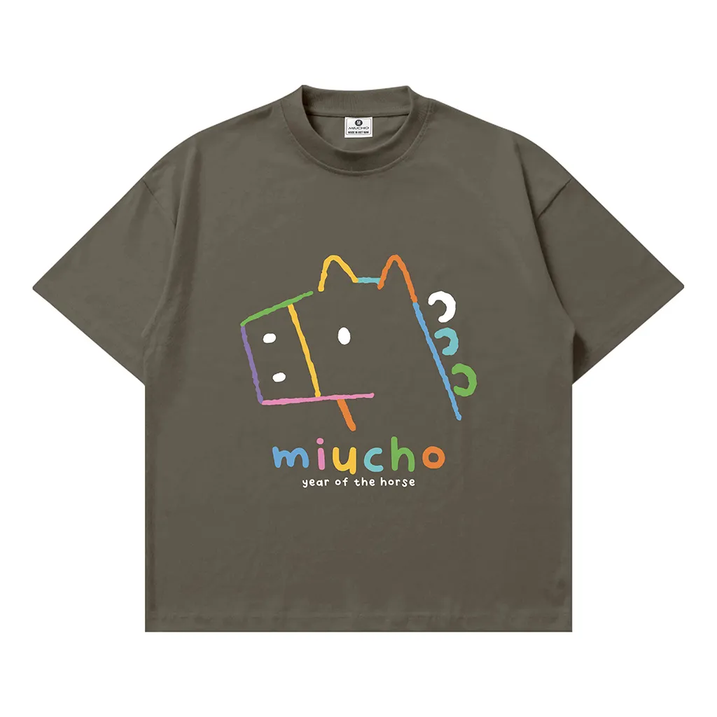 Áo thun nam nữ form boxy Miucho vải dày dặn thoáng mát hình ngựa hoạt hình in mix 2899_thumbnail_16