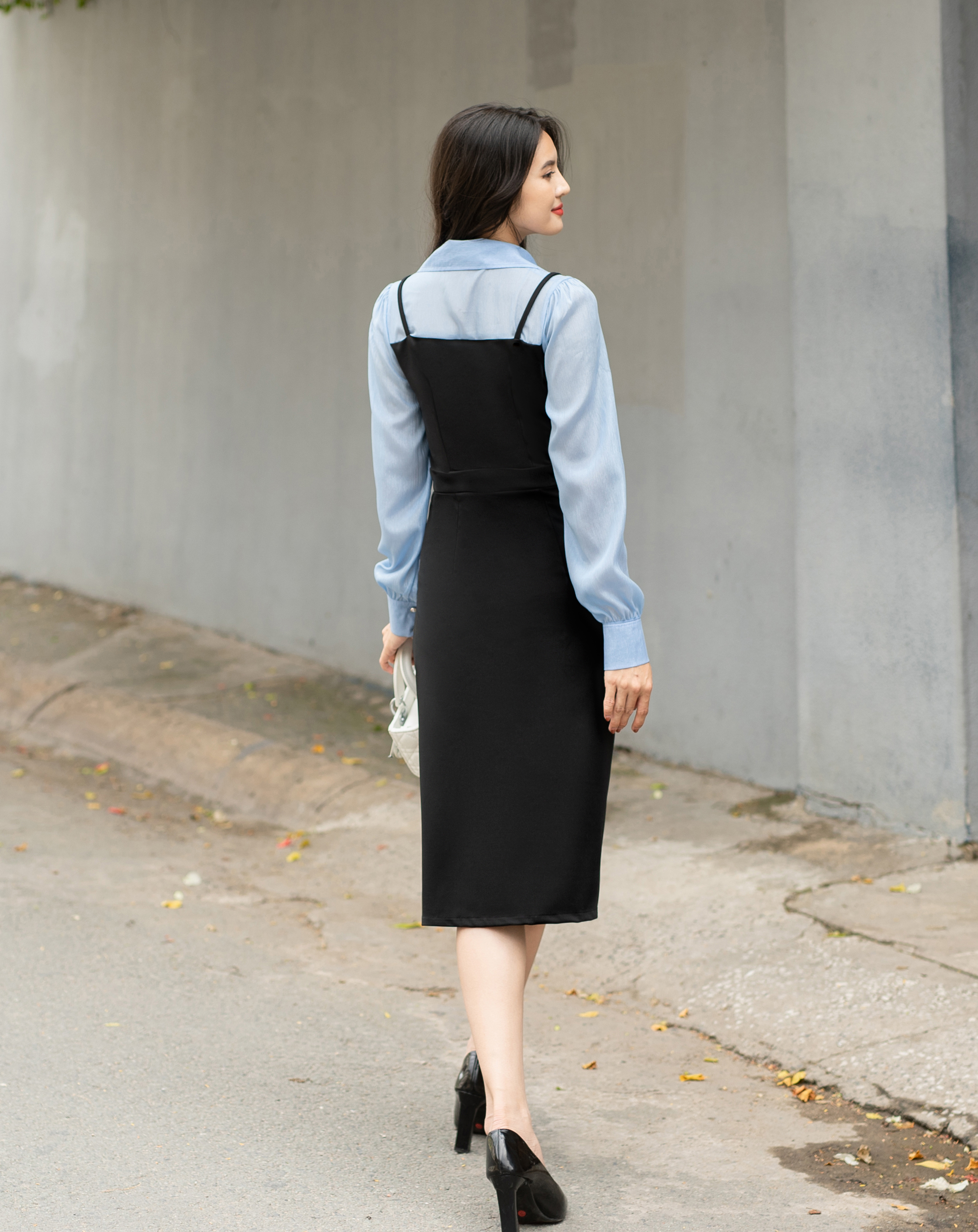 Đầm thiết kế hai dây giả yếm cổ điển kiểu Pháp_thumbnail_4