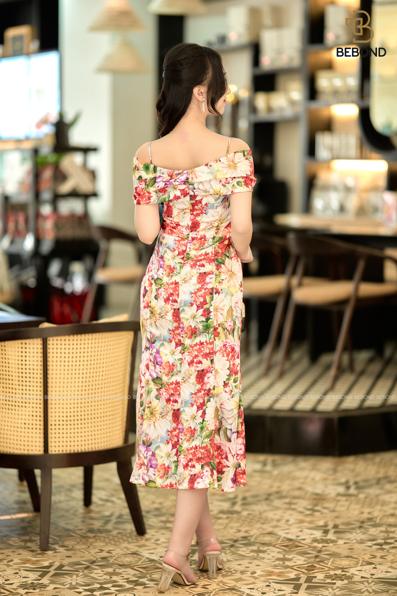 ĐẦM LỤA HỌA TIẾT HOA PHÙ DUNG MÀU CAM- BELINDA DRESS_thumbnail_5
