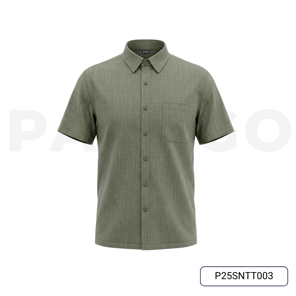 Áo sơ mi nam Trung niên thêu logo PAPAGO tay ngắn lai ngang - P25SNTT002_thumbnail_9